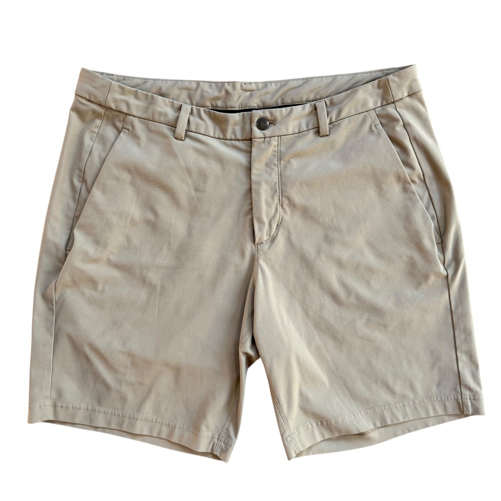 lululemon athletica Men's Flat Front Beige Shorts